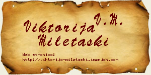 Viktorija Miletaški vizit kartica